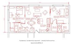 Two Bedroom Two Bath at Cathedral Hall floorplan image