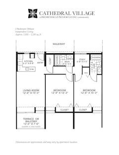 The Two Bedroom Deluxe floorplan image