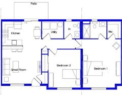 2BR 1.5B at Garden Apartments floorplan image