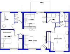 2BR 1.5B with Den at Garden Apartments floorplan image