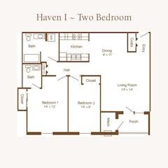 The Haven I - Two Bedroom floorplan image