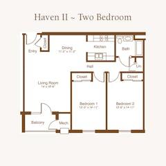 The Haven II - Two Bedroom floorplan image