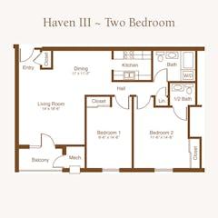 The Haven III - Two Bedroom floorplan image