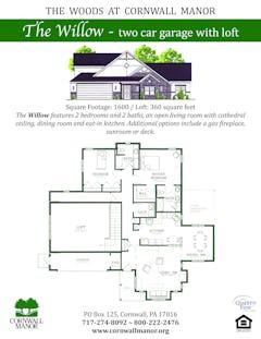 The Willow - Two Car Garage with Loft floorplan image