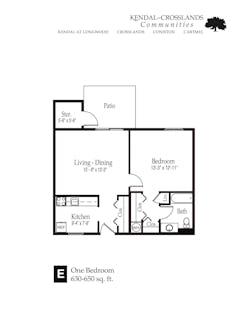 The One Bedroom Cottage (E) floorplan image