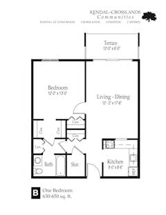 The One Bedroom Apartment (B) floorplan image