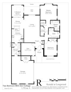 Two Bedroom with Den (R) floorplan image
