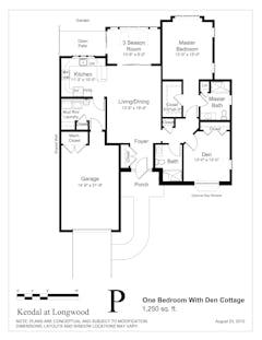 The One Bedroom with Den Cottage (P) floorplan image