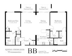The Expanded Two Bedroom Apartment (BB) floorplan image