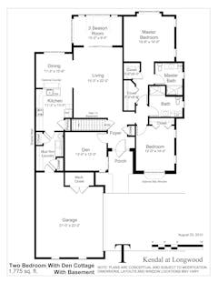 The Two Bedroom with Den and Basement (T) floorplan image
