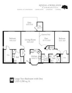 The Large Two Bedroom with Den Cottage (M) floorplan image