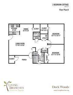 The Two Bedroom B Cottage floorplan image
