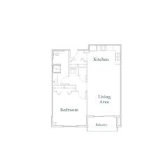 1BR 1B at Dexdale Suites floorplan image