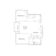 2BR 2B at Dexdale Suites floorplan image