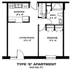 The Type E Apartment floorplan image