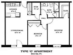 The Type C Apartment floorplan image