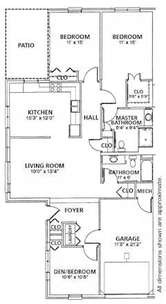 3BR 2B with Garage, Patio Dogwood & Maplewood Cottage floorplan image