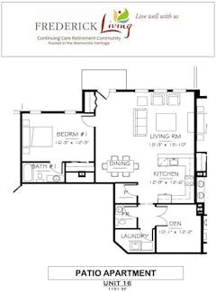 1BR 1.5B (1151 sqft) at Oaktree Patio Homes floorplan image
