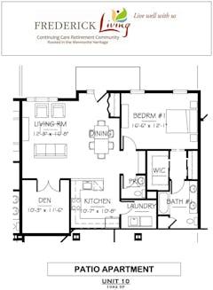 1BR 1.5B (1092 sqft) at Oaktree Patio Homes floorplan image