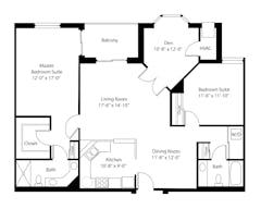 The Grand 2BR 2B with Den floorplan image