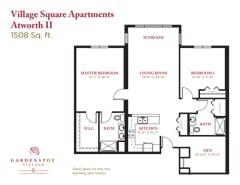 The Atworth II at Village Square Apartments floorplan image
