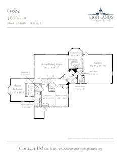 Three Bedroom   Villa floorplan image
