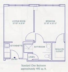 Standard One Bedroom floorplan image