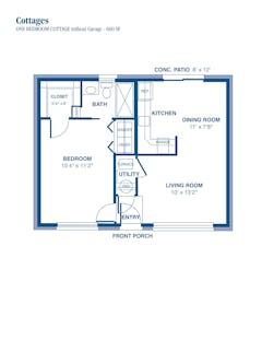One Bedroom Cottage floorplan image