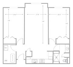 Two Bedroom at Ardley & Crofton Apartments floorplan image