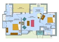 Two Bedroom at Wayland Apartments floorplan image