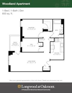 The Woodland Apartment with Den floorplan image