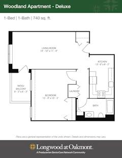 The Woodland Apartment Deluxe floorplan image