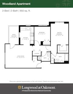 The Woodland Apartment Two Bedroom floorplan image