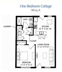 One Bedroom Cottage floorplan image