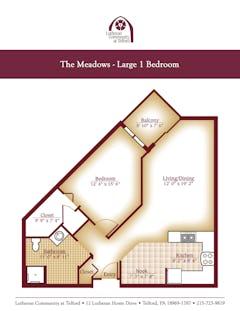 Large 1BR 1B at The Meadows floorplan image