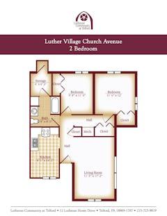 The Church Avenue 2BR 1B at Luther Village floorplan image