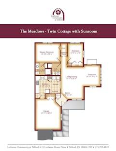 The Twin Cottage with Sunroom at The Meadows floorplan image