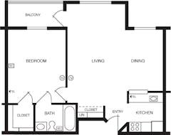 Two Bedrooms at Tower Court floorplan image
