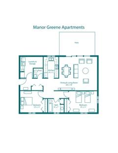 2BR 1.5B at Manor Greene Apartments floorplan image
