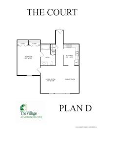1BR 1B (Plan D) at The Court Apartments floorplan image
