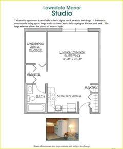 The Lawndale Studio floorplan image
