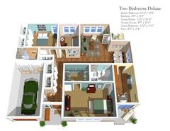 1 bedroom with den2 floorplan image