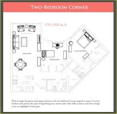The Corner 2BR 2B floorplan image