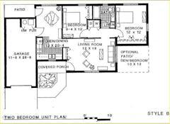 2BR 1B floorplan image