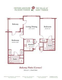 2BR 2B with Balcony/Patio Corner floorplan image