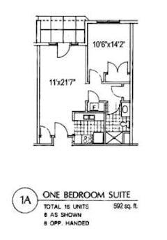 1BR Suite floorplan image