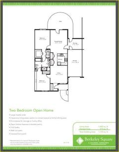 The Open Home 2BR 2B floorplan image