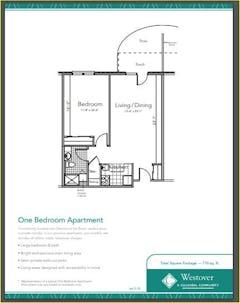The Apartment 1BR 1B with Patio floorplan image