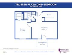 The Trustler Plaza - 1BR floorplan image
