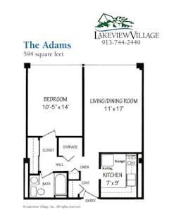 The Adams floorplan image